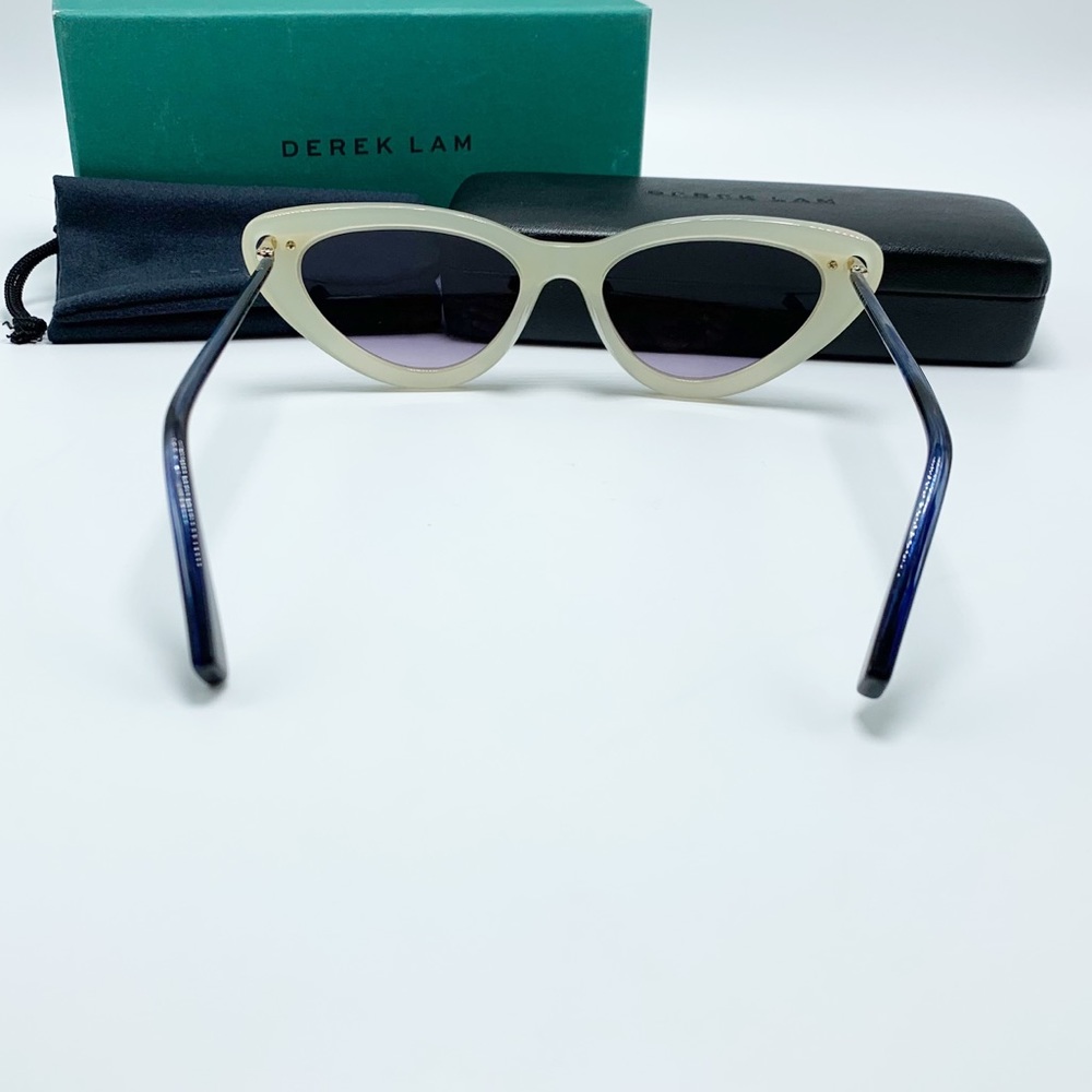 ❗️LAST PAIR❗️ Derek Lam Doris Cat Eye Sunglasses in Ivory & Navy - Picture 3 of 12